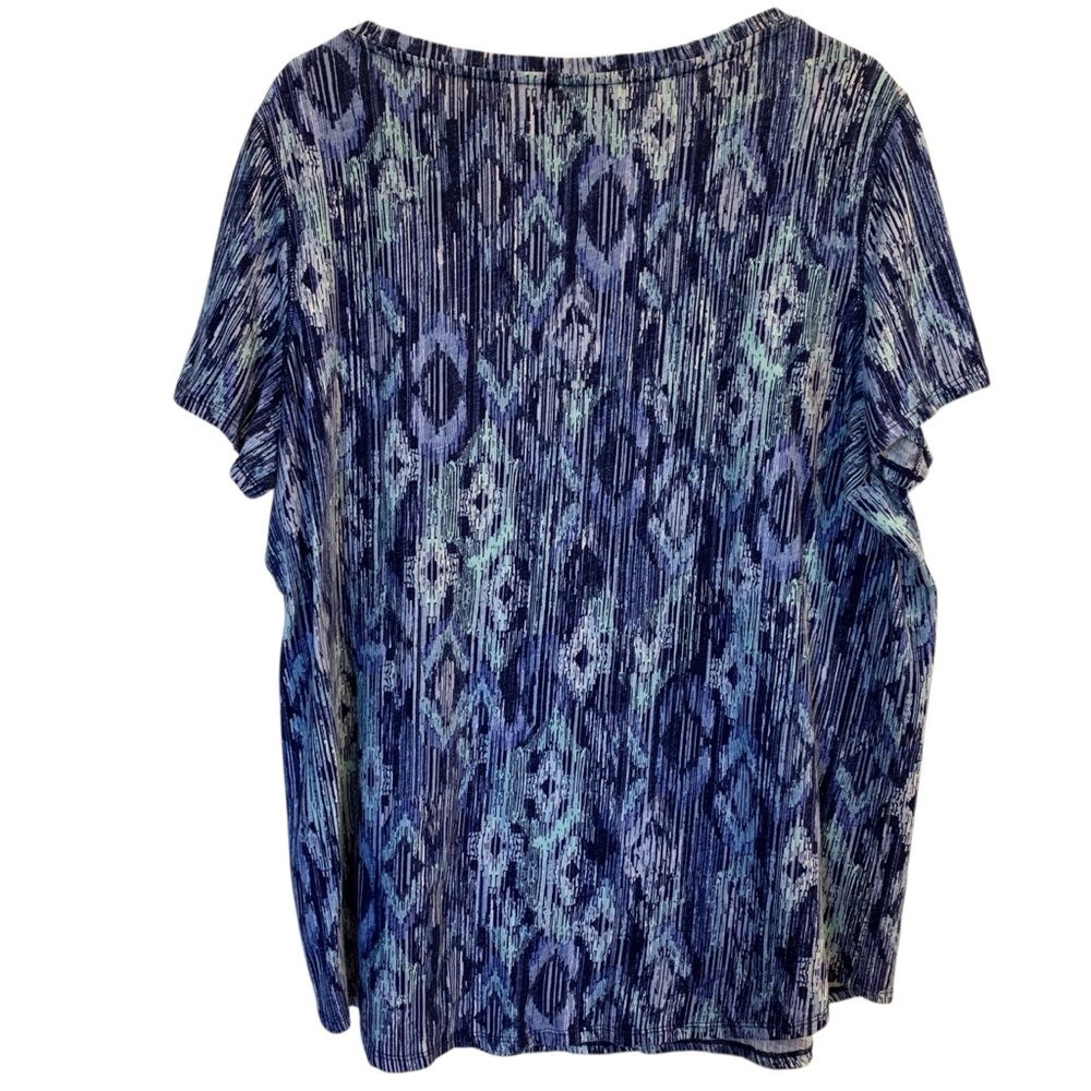 Relativity Plus Size Cotton Short Sleeve Blue Top Size 2X - Picture 2 of 11